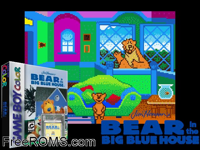 Bear In The Big Blue House[Hir] Gameboy Color game showing 3D box cover and gameplay screenshot